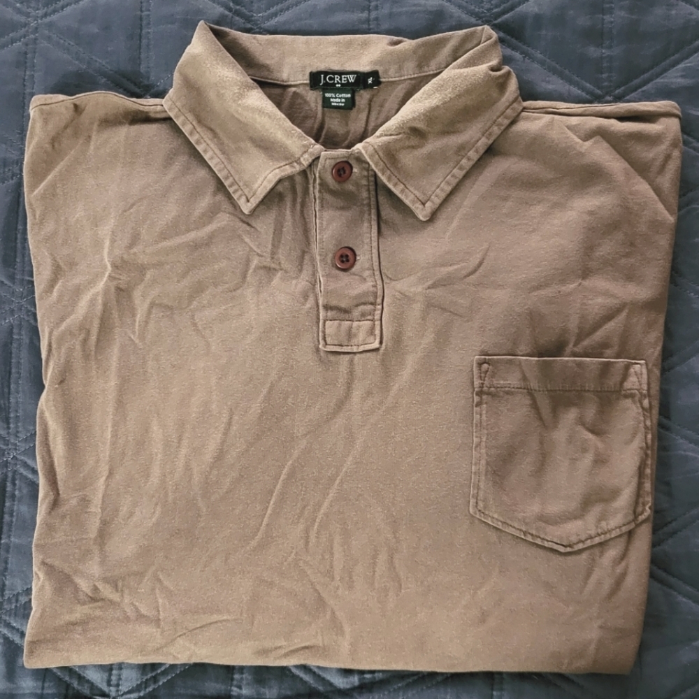 J. Crew Men's Brown Pocket Polo Shirt Mens XL